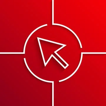 Vector modern white circle icon on red background イラスト素材