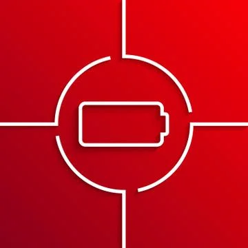 Vector modern white circle icon on red background 库存插图
