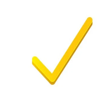 Vector modern yellow and golden checkmark icon isolated on transparent Stock Illustration