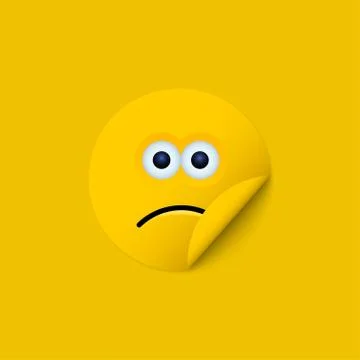 Vector modern yellow face sticker creative background. 스톡 일러스트
