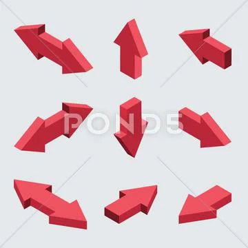Vector moders set of isometric arrows Stock Illustration