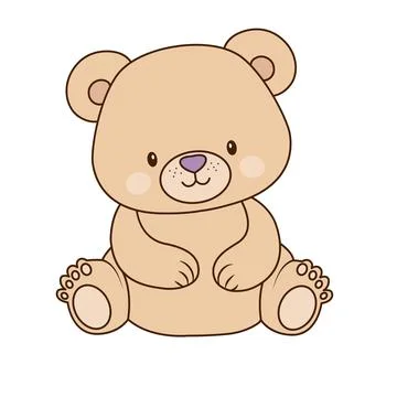 Vector modest toy bear light yellow icon. Vector shy toy for toddlers, soft toy 스톡 일러스트