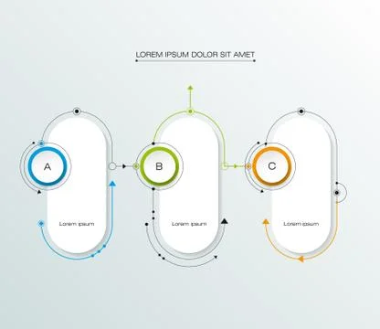 Vector molecule with 3D paper label. Blank space for infographic, diagram Stock Illustration