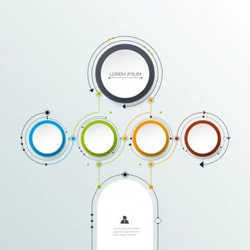 Vector molecule, 3D paper label. Blank space for content, business, infographic Stock Illustration