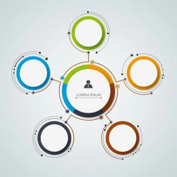 Vector molecule, 3D paper label. Blank space for content, business, infographic Stock Illustration