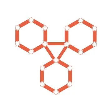 Vector molecule with 3D paper label, integrated Hexagon background. Blank space Stock Illustration