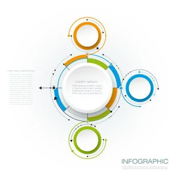 Vector molecules with 3D paper label Stock Illustration