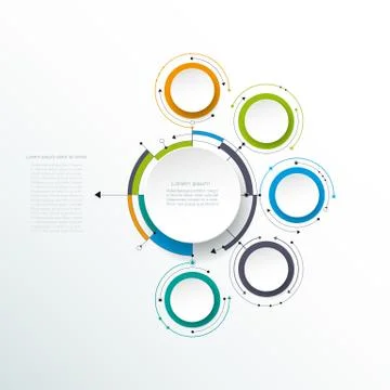 Vector molecules with 3D paper label Stock Illustration