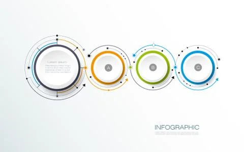 Vector molecules with 3D paper label Stock Illustration