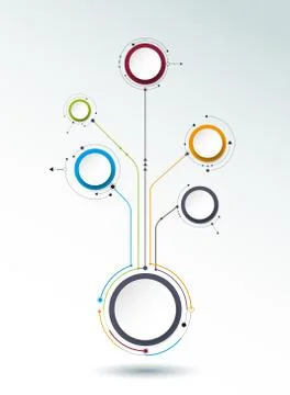 Vector molecules with 3D paper label Stock Illustration