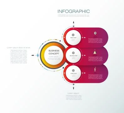 Vector molecules with 3D paper label Stock Illustration