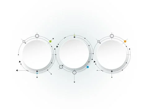 Vector molecules with 3D paper label Stock Illustration