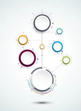 Vector molecules with 3D paper label Stock Illustration