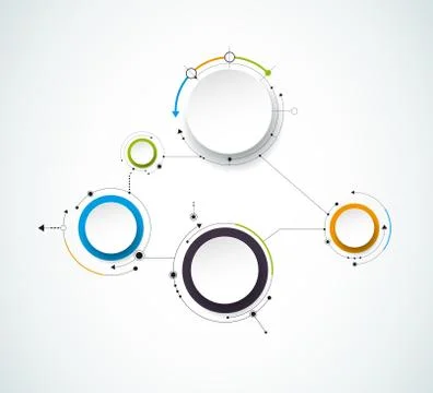 Vector molecules with 3D paper label Stock Illustration