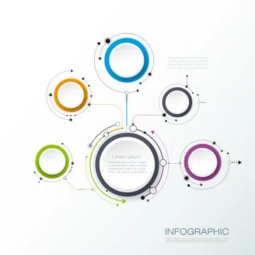 Vector molecules structure with 3D paper label for infographic Stock Illustration