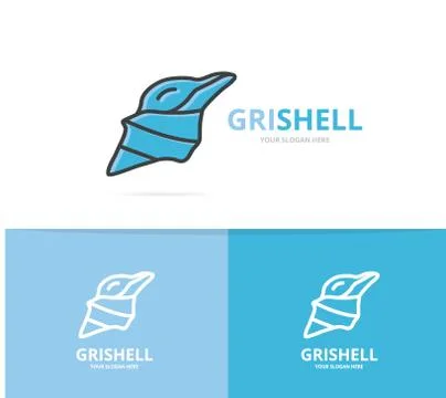 Vector of mollusk and shell logo design template. Illustrazione stock