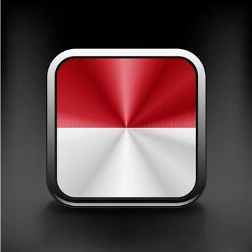 Vector - Monaco Flag Glossy Button icon Stock Illustration