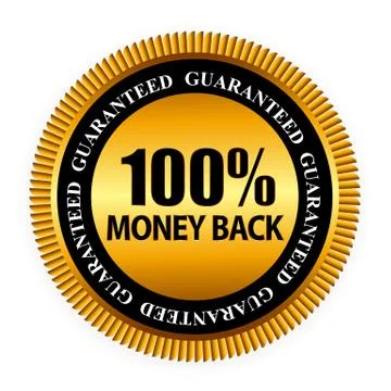 Vector Money Back Guarantee Gold Sign, Label 스톡 일러스트