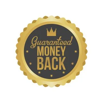 Vector Money Back Guarantee Gold Sign, Label 库存插图
