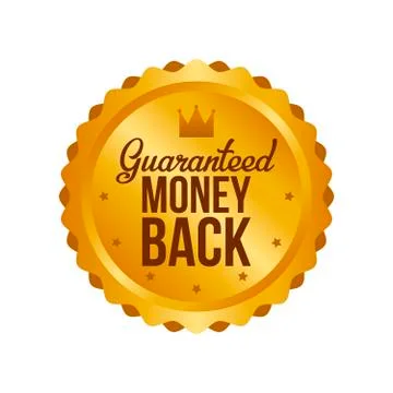 Vector Money Back Guarantee Gold Sign, Label 库存插图