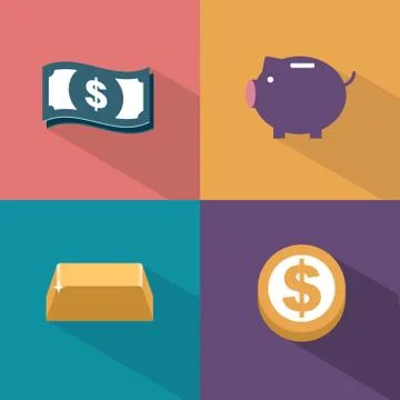 Vector money icons Illustrazione stock