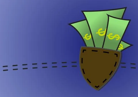 Vector : Money in a pocket background Stock Illustration