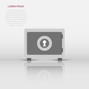 Vector money safe icon in flat style. Deposit money sign illustration picto.. Stockillustratie