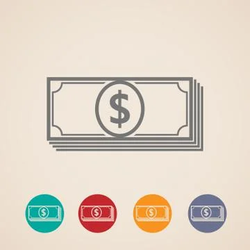 Vector money stack icons Stock Illustration