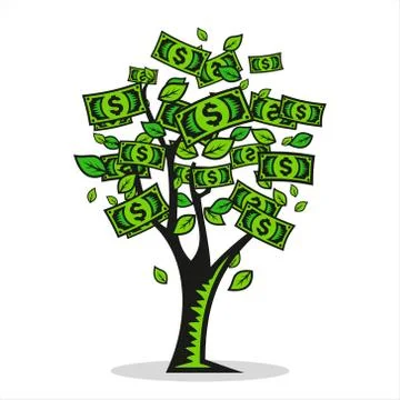 Vector money tree Ilustração Stock