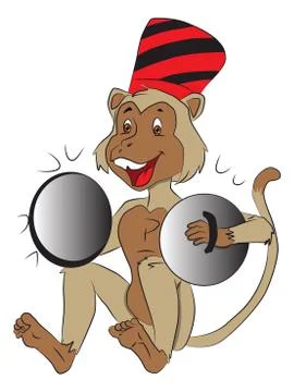 Vector of monkey with cymbals. Illustrazione stock