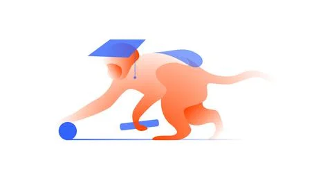 Vector monkey in gradient style. Digital art Stock Illustration