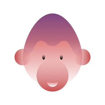 Vector monkey in gradient style. Digital art Stock Illustration