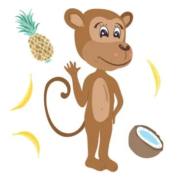 Vector Monkey Illustration Stock Illustration