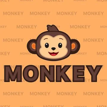 Vector monkey logo with text Illustration