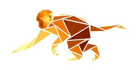 Vector monkey in low poly style Stock Illustration