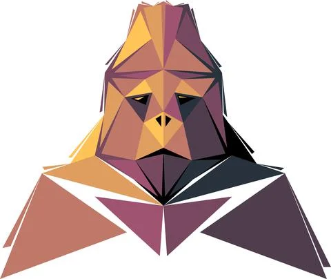 Vector monkey in low poly style Stock Illustration