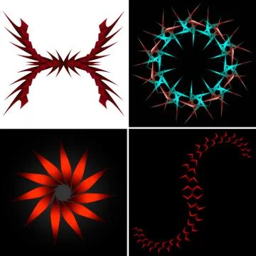 Vector mono line graphic design templates frame Stock Illustration