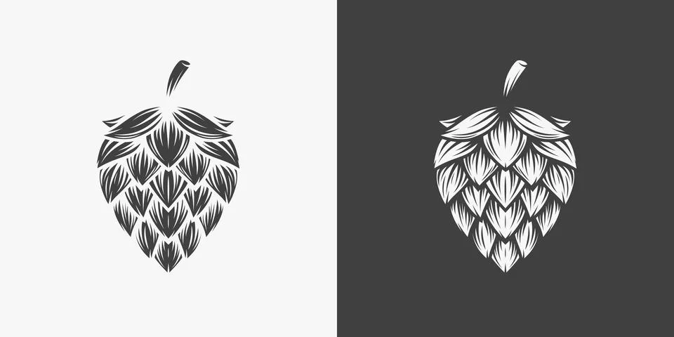 Vector Monochrome Black and White Hand Drawn Simple Cartoon Hop Design Element Ilustración de archivo