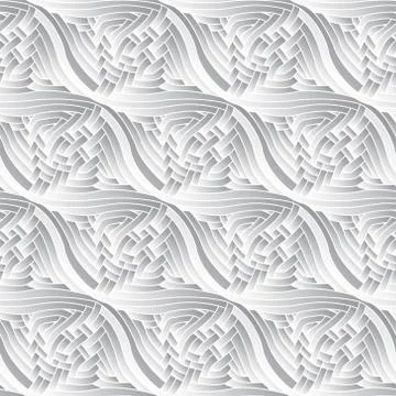 Vector monochrome decorative elements seamless pattern. Illustrazione stock