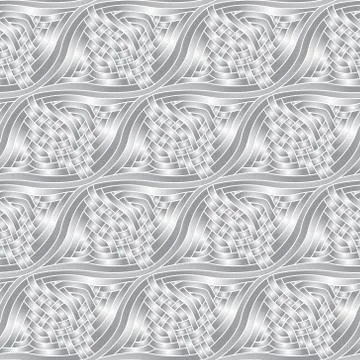 Vector monochrome decorative elements seamless pattern. Stock Illustration