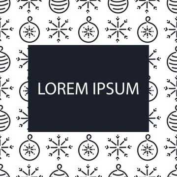 Vector monochrome design of posters, postcards and more . Simple Christmas ba Stock Illustration