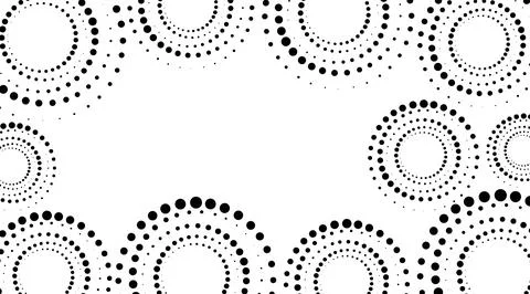 Vector. Monochrome dots in the form of a circle. Round geometric perforated Stock Illustration
