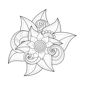 Vector Monochrome Floral Background Stock Illustration