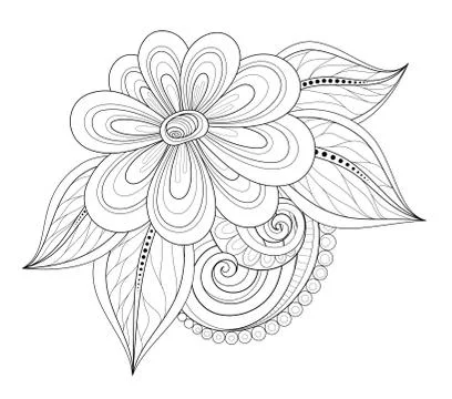 Vector Monochrome Floral Background Illustrazione stock
