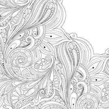 Vector Monochrome Floral Background Stock Illustration
