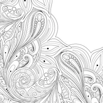 Vector Monochrome Floral Background Stock Illustration