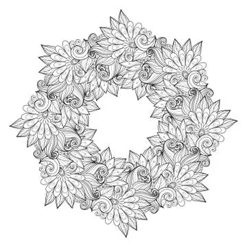 Vector Monochrome Floral Background Stock Illustration