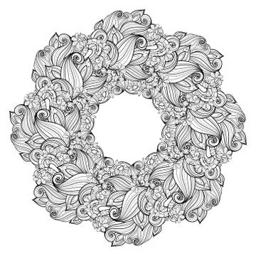 Vector Monochrome Floral Background Stock Illustration