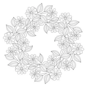 Vector Monochrome Floral Background Illustrazione stock