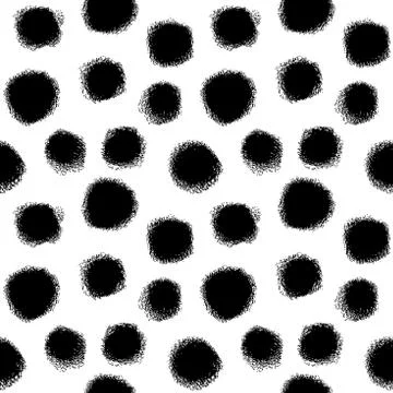 Vector monochrome hand drawn seamless pattern Stock Illustration